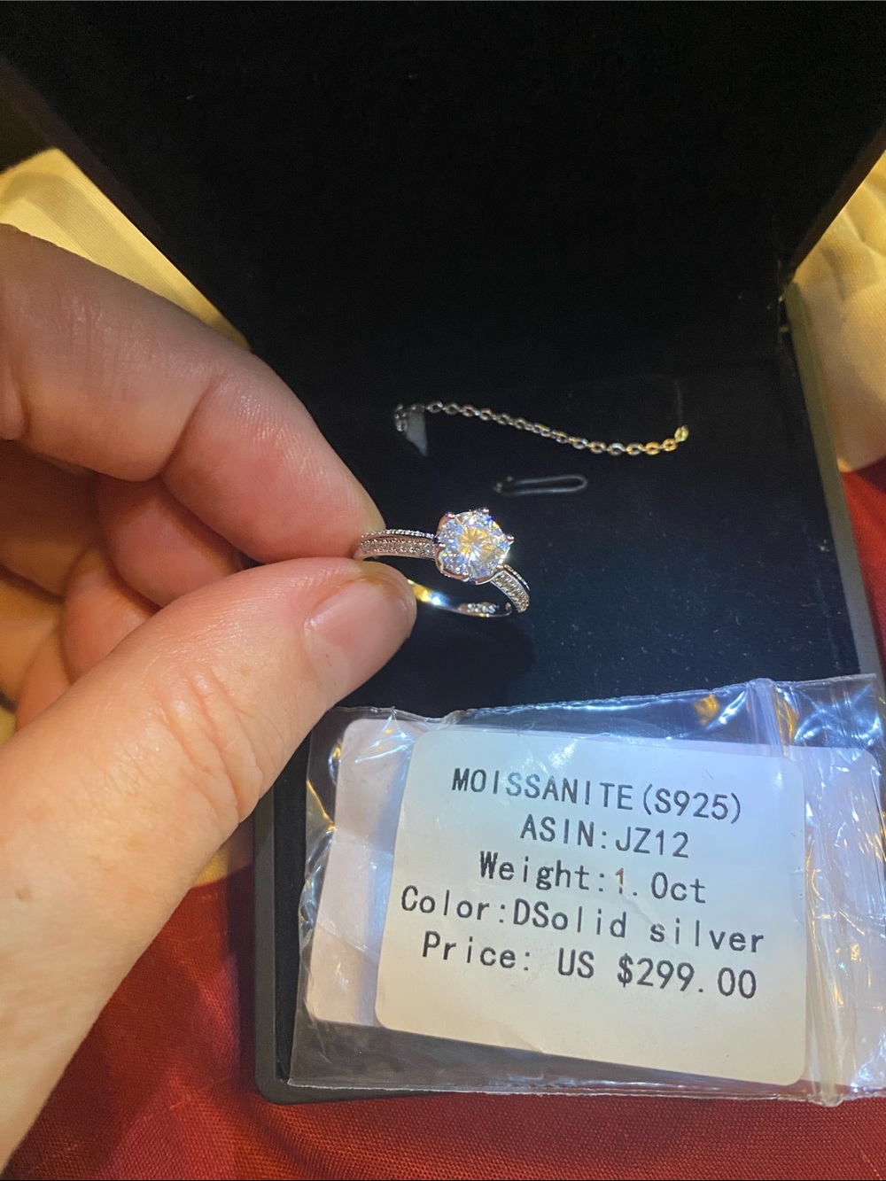 Sterling Silver Moissanite Engagement Ring - D Color, Solid Silver